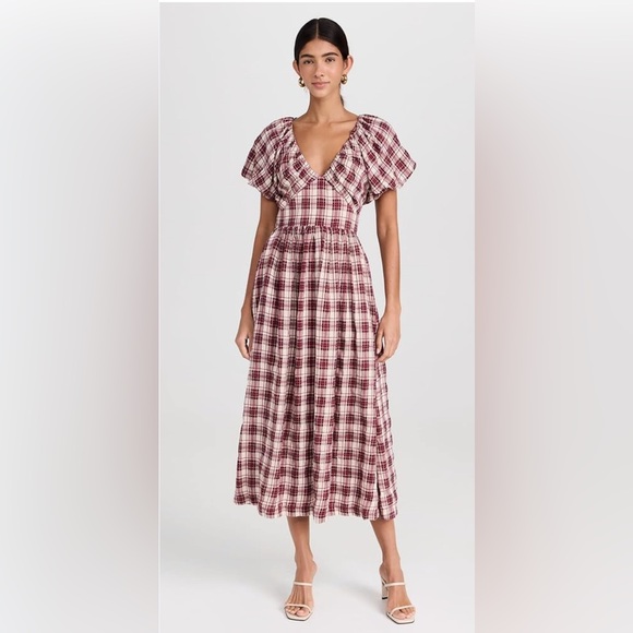 En Saison Dresses & Skirts - Colebee Plaid Puff Sleeve Maxi Dress